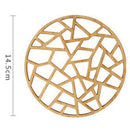 Table Placemat Rustic Bamboo Hollow Round Out Plate Pad Hot Insulation Tea