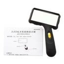 Portable 2-LED Rectangular Oblique-handle Magnifier Magnifying Glass Lens C
