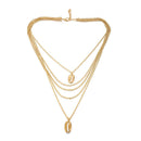 Women VintageShell Pendant Chain Boho Multilayer Necklace Charm Choker JewelryBX