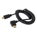 90 Degree Right Angled HDMI to HDMI Stretch Spring Cable for HDTV DVB DVD P