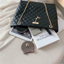 Fashion Leather Handbag Women Large Top-handle Bags Shopping Tote (Black) A