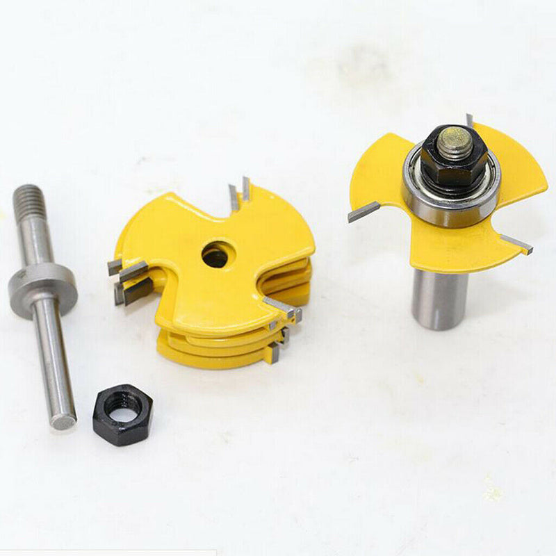 6x Blade Slot Cutter Wing Router Bit 2x Shank 1/2" & 1/4" Woodworking Bits