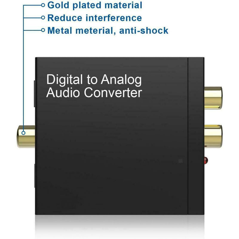 Digital to Analog DAC SPDIF to RCA Toslink to 3.5mm Adapter Box for DVD PS4