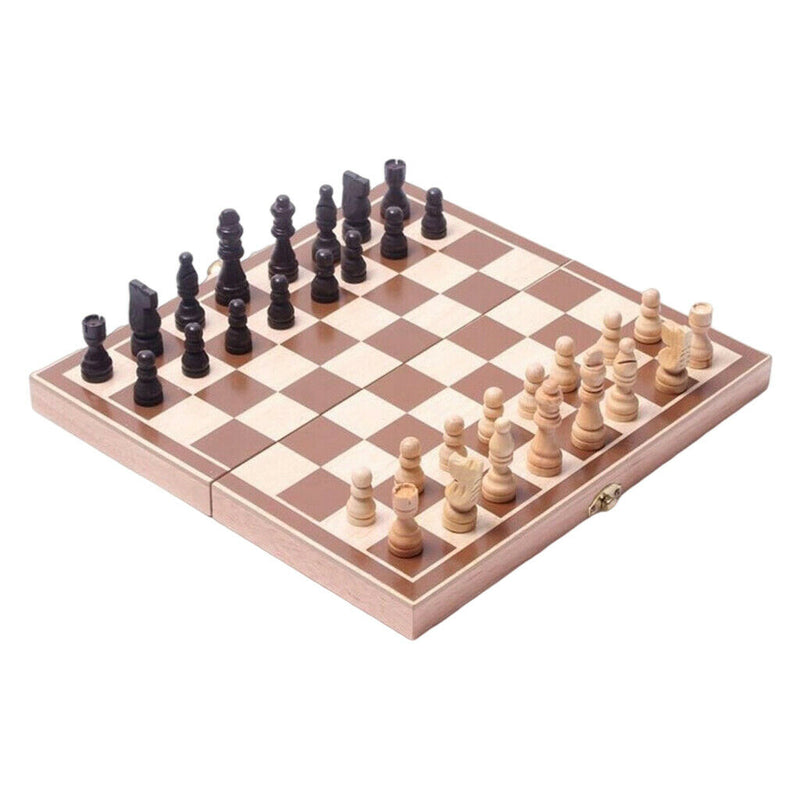 34x34cm Classic Wooden Chess Set Foldable International Chess Game Board Set