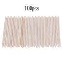 100pcs/Bag Nail Art Cuticle Pusher Remover Wood Clean Nail Manicure Sticks A
