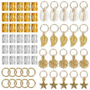 80 Pieces Hair Jewelry Rings Decorations Pendants, Including 50 Pcs Aluminu Q6H9