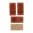 20pcs Retro Synthetic PU Leather Tag DIY Handmade Sew Label Patches Brown 2