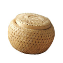 Natural Round Bamboo Tea Box Candy Dried Foods Jar Container Storage M