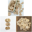 Wholesale 50Pcs Mixed Bulk Wooden Sewing Buttons Scrapbooking DIY Craft 4 Holes