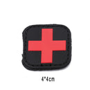 outdoor survival first aid pvc red cross hook loop fastener badge patch 4Ã—4cmLJ