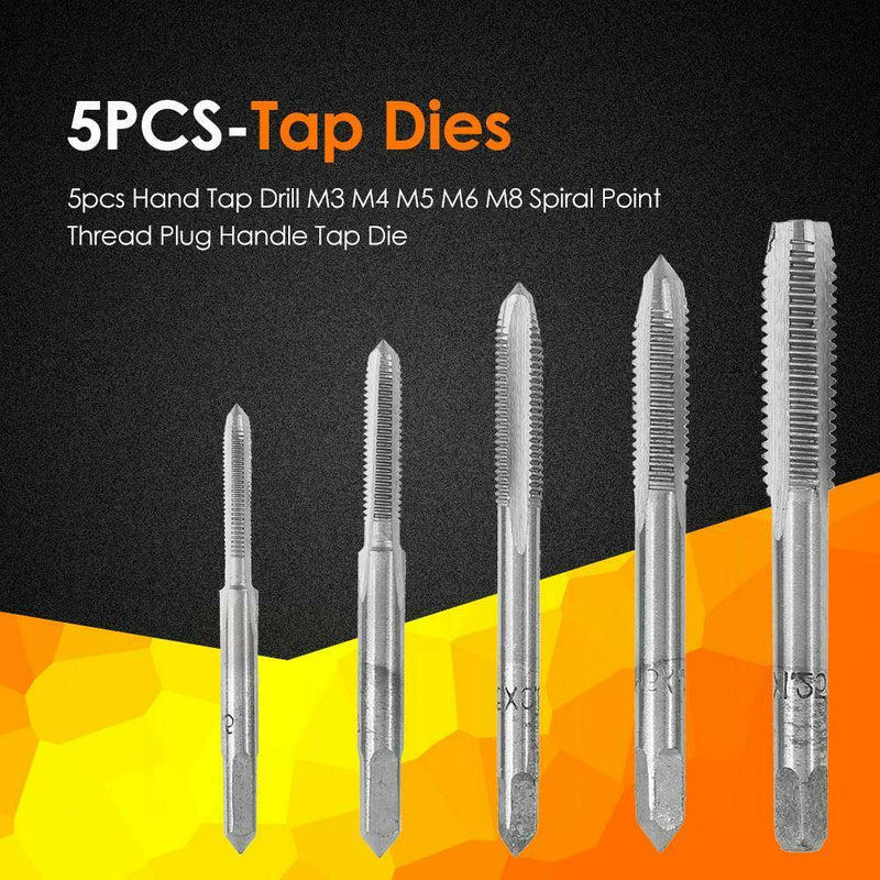5pcs M3 M4 M5 M6 M8 Spiral Thread Right Hand Tap Drill Tapping Plug Tap Die