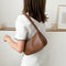 Retro Alligator Leather Handbag Women Casual Tote Shoulder Bag (Dark Brown)