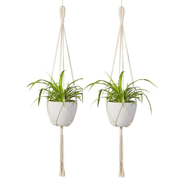 Macrame Plant Hanger 2Pcs Indoor Outdoor Wall Hanging Planter Basket - Cott