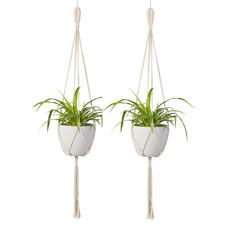 Macrame Plant Hanger 2Pcs Indoor Outdoor Wall Hanging Planter Basket - Cott