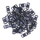 50pcs Outdoor Plastic Paracord Bracelet Black Curved Buckles Survival Tools A