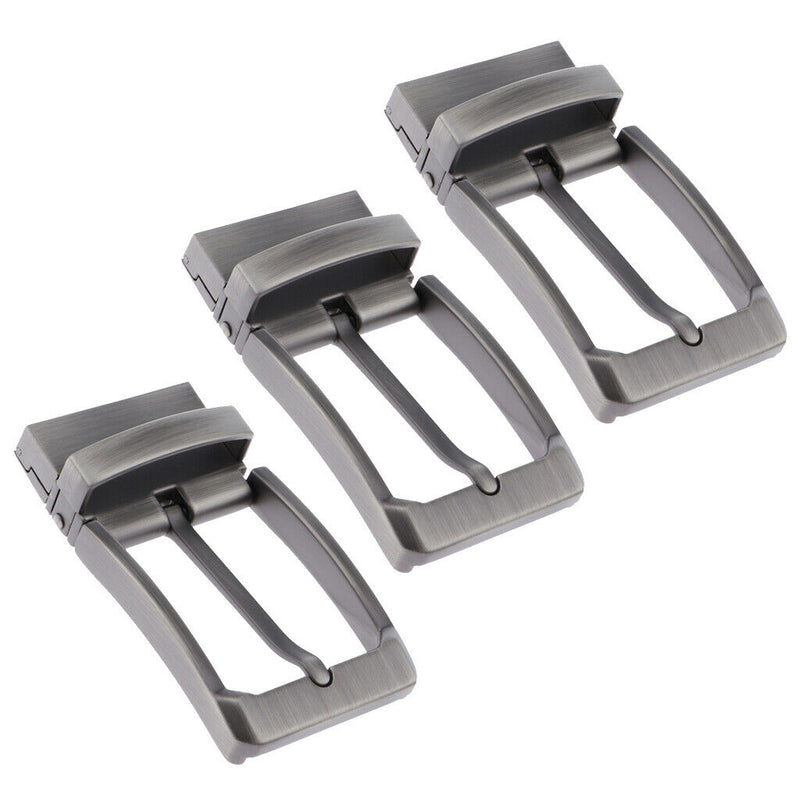 3pack Reversible Alloy Belt Buckle Replacement Rectangular Single Pin Buckle