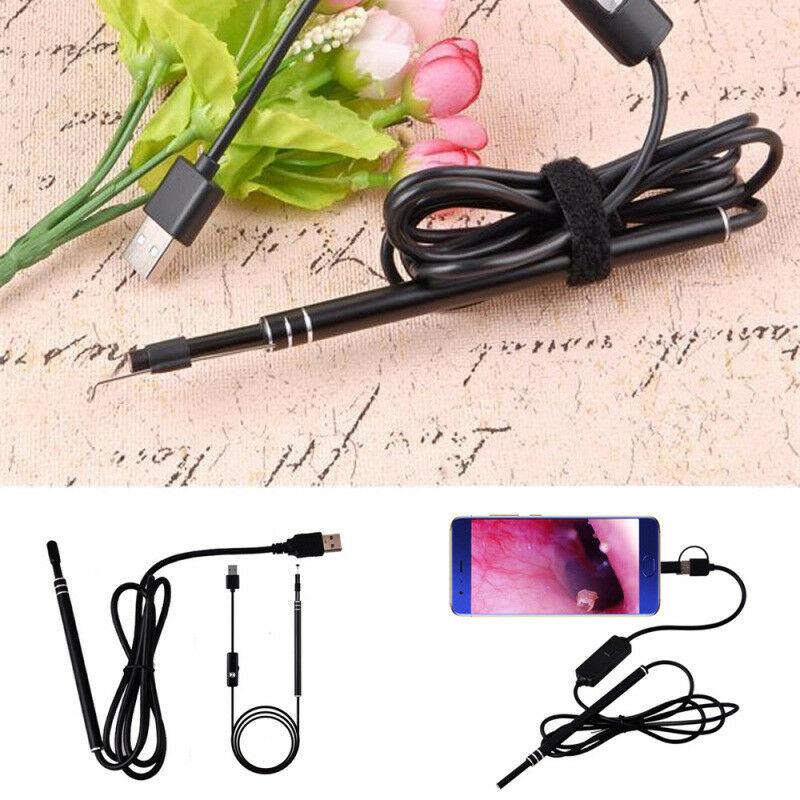 USB Endoscope Visual Ear Cleaner Earwax Inspection Camera For Android Windows PC