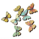 50pcs 2 Holes Mixed Butterfly Wooden Buttons Sewing Scrapbooking DIY - rand D7F2