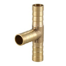 Brass T Hose Barb Connector Adapter for 10mm Inner Dia Air Gas Pipe
