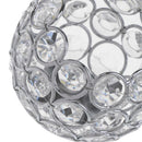 2Pcs 8cm Dia. Crystal Candelabra Wedding Centerpiece Candle Holder _Silver