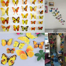 12pcs PVC Butterfly Wall Stickers Wedding Party Butterflies  Decr Yellow