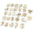 25pcs Wooden Ornament Animal Shape for DIY Scrapbooking Home Decor Craft