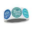 500 Pieces Thank You Sealing Stickers Round Floral Labels DIY 2.5 inch Blue