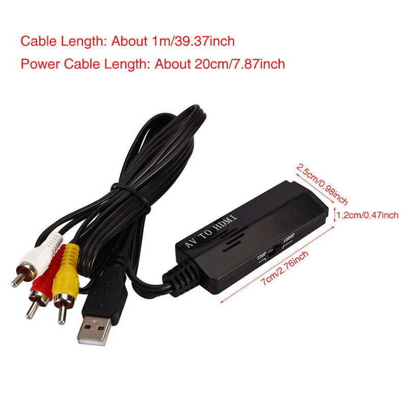 Accessories Video Audio Adapter Home Portable AV TO HDMI Converter Support 1080p