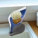 Creative Leaf Soap Box Suction Cup Drain Holder Case Bathroom Dish Brush Rack