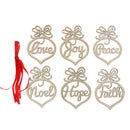 6PCS Christmas Tree Wooden Hollow Hanging Ornaments Decoration Xmas Gift JR