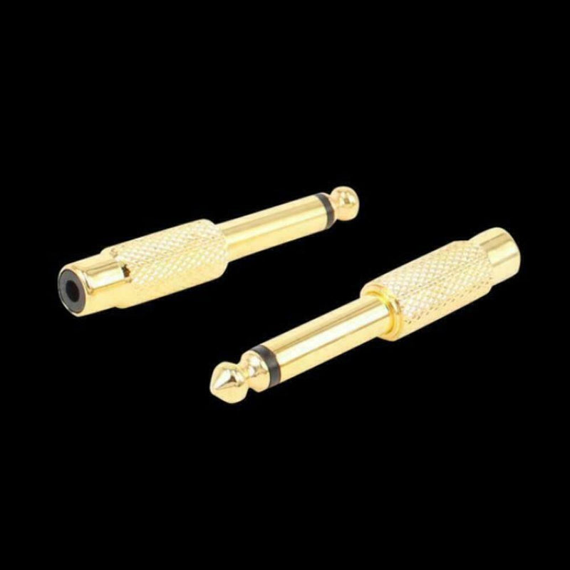 1Pc 6.35mm 1/4" Mono Male Jack to RCA Female Plug Audio Adapter Cable Conve X9M2