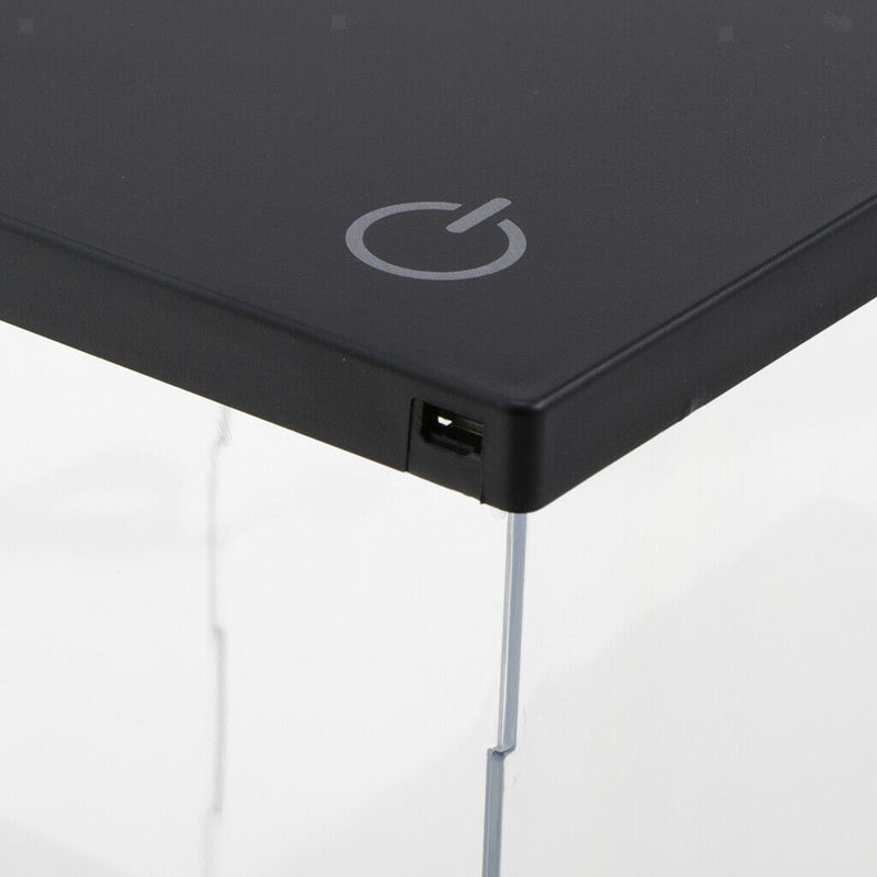 Clear Acrylic Display Case with Black Base, 8.27x8.27x7.87inch