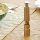 Kitchen Manual Salt Pepper Mill Thumb Push Stainless Steel Spice Grain Port