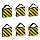 6 Pack Dual Handle Sandbag, Black/Yellow Saddlebag for Photography Studio V