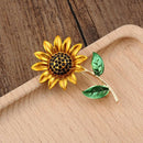 Fashion Crystal Sunflower Brooch Pins Coat Hat Accessory Banquet Party Gift