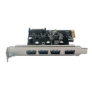 4Ports PCI-E to 3.0USB PCI Express Expansion HUB Card SATA Power Adapter C4S5