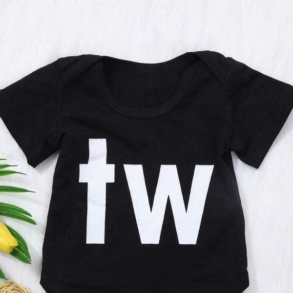 Baby Boys Girls Rompers Short Sleeve Print Jumpsuits (TW Print 6-9M) A#S