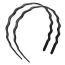 2 x women black plastic corrugated elastic hair band hairband hair band T1D8