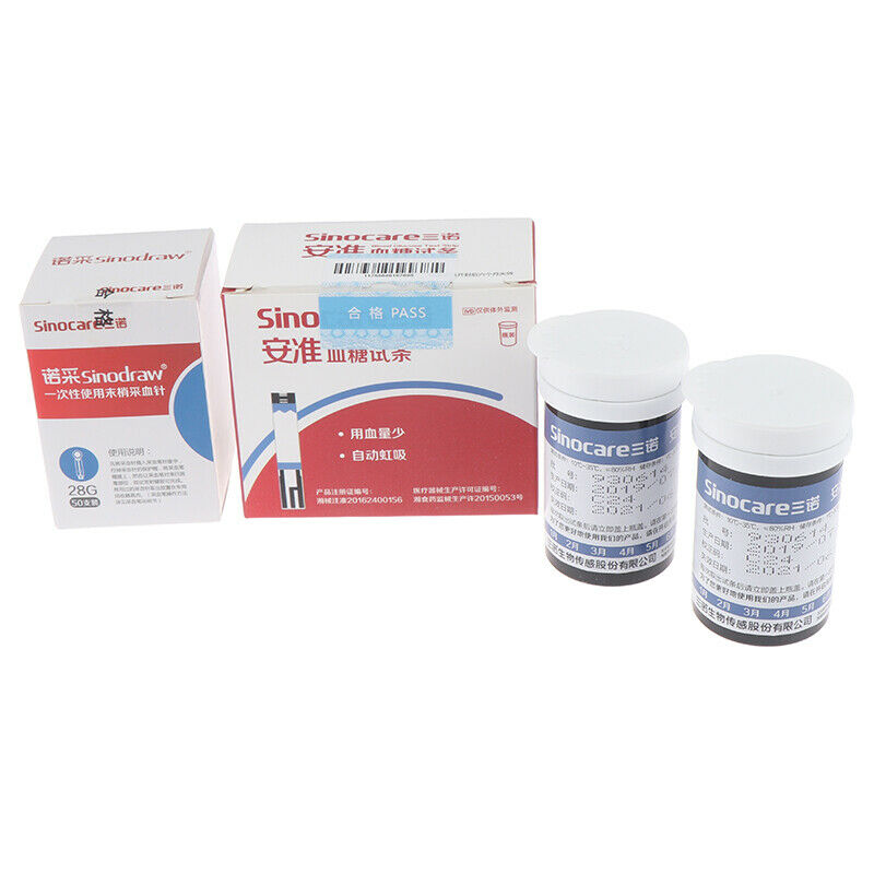 Diabetic Blood Glucose Test Strips 50 pcs + Test Paper 50 pcs Lancets Needles 3C