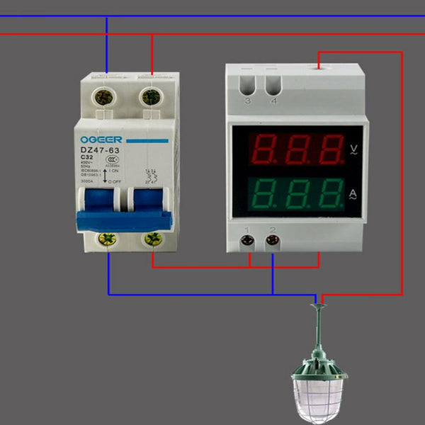 D52-2042 AC 80-300V Digitial LED MultiFunction Meter Voltmeter Ammeter Use S3W9