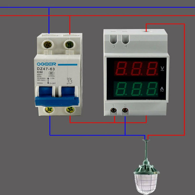 D52-2042 AC 80-300V Digitial LED MultiFunction Meter Voltmeter Ammeter Use S3W9