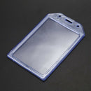 5X(PVC Vertical Name Tag ID Work Exhibition Badge Card Holder Clear Blue A5P9)