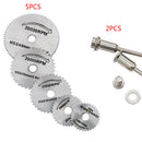 7PCS HSS Circular Wood Cutting Saw Blade Discs w/Mandrel Rods for Rotar LYS