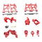 6 Pieces 1:14 RC Car Truck Parts Steering Hub Kit Fits WLtoys 144001 Car Red