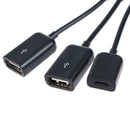 2 X USB-A/F + Micro USB Female to USB3.1 Type-C Male Extender Cable OTG Hub