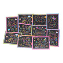 5pcs Magic Color Art Paper Coloring Cards Scraping Kids Drawing Toys M&E
