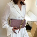 Alligator Pattern Handbag Tote Women Leather Underarm Shoulder Bag (Purple)