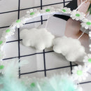 LED Flower Cloud Feather Dreamcatcher String Light Decorative Lamp (Green) A