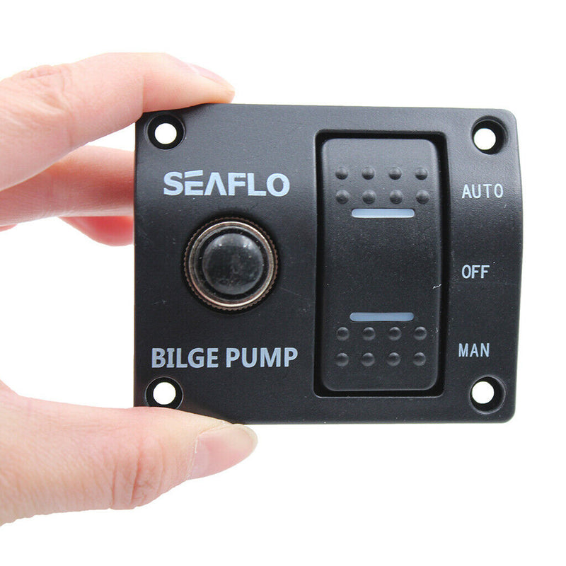 Bilge Pump Switch Panel Auto/Off/Manual Rocker Switch 12 volt with Fuse