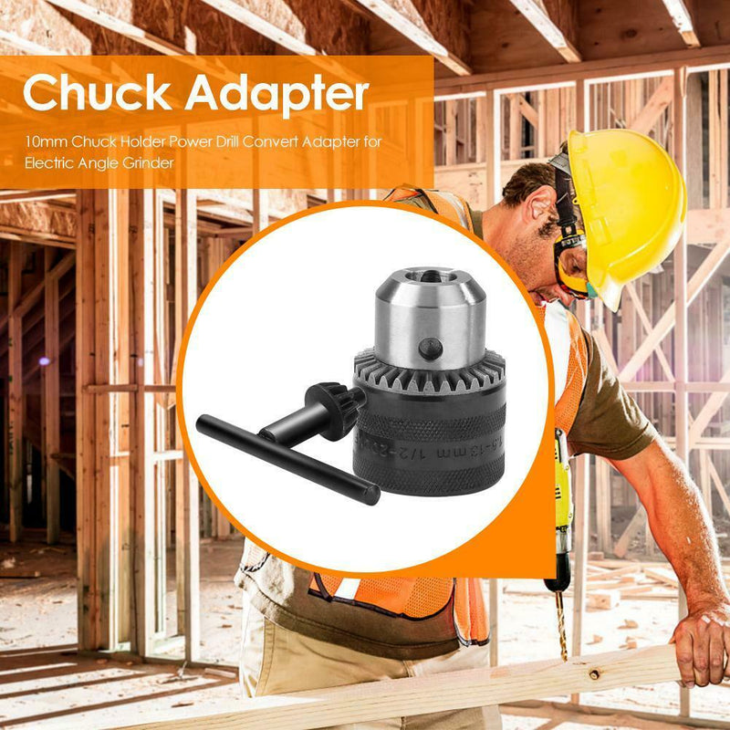 10mm Chuck Holder Power Drill Convert Adapter+1pc Key For Electric Angle Grinder